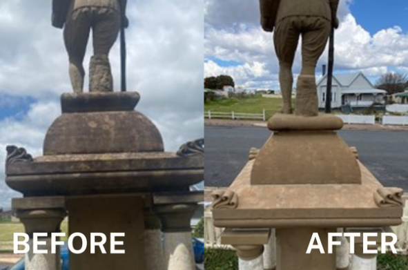 Before After Upper portion of memorial