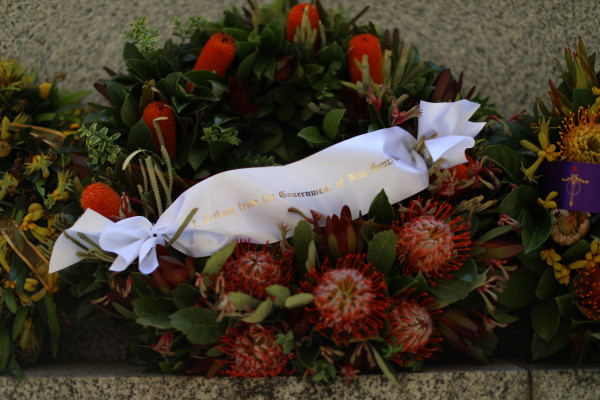 Wreath at Remembrance Day service